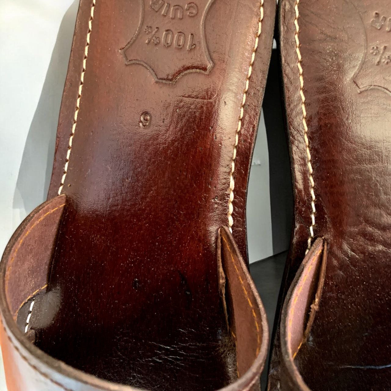 Handmade Brown Genuine Leather Slides Sandals for Men, Cozy Open-Toe Indoor and Outdoor Slippers, Leather Sandals Men, Comfortable Sandals