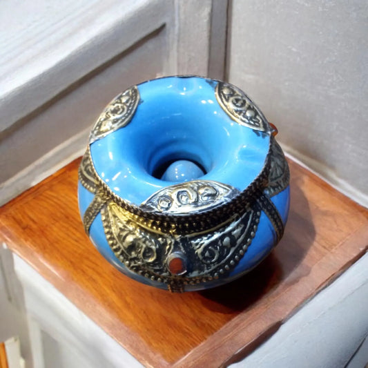 Moroccan Ashtray with Berber Desgine Painted by Hand Unique Ashtray, Decorative Ashtray, Metal Ashtray