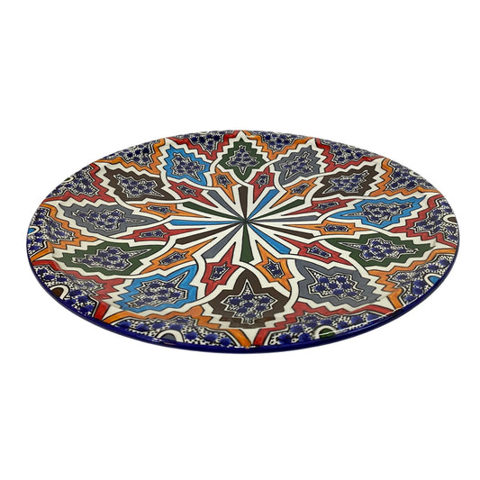 Handmade Moroccan Pottery Pie Dish. Flat Dish/ Cake Dish/Flat Dish.