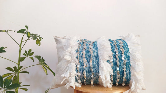 Handmade Moroccan Wedding Pillow Cover,Red Wool Cushion, Red Wool Pillow Cover Unstuffed