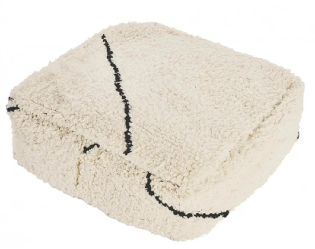Hamdade 100 Wool Moroccan Ottoman Pouf, Moroccan Kilim Pouf, Checker Ottoman, Moroccan Kilim Pouf, Berber Floor Cushion, Cushion Seating