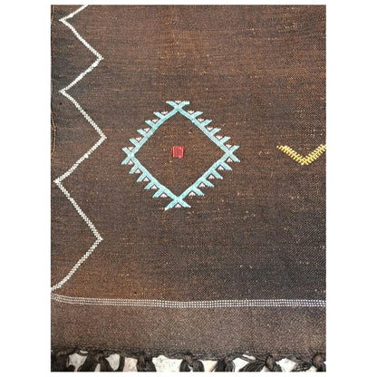 Moroccan Cactus Silk Rug, Handmade Sabra Cactus Rug, Berber Kilim Rug ,Authentic Azilal Rug, Brown Cactus Silk ,Bohemian Rug