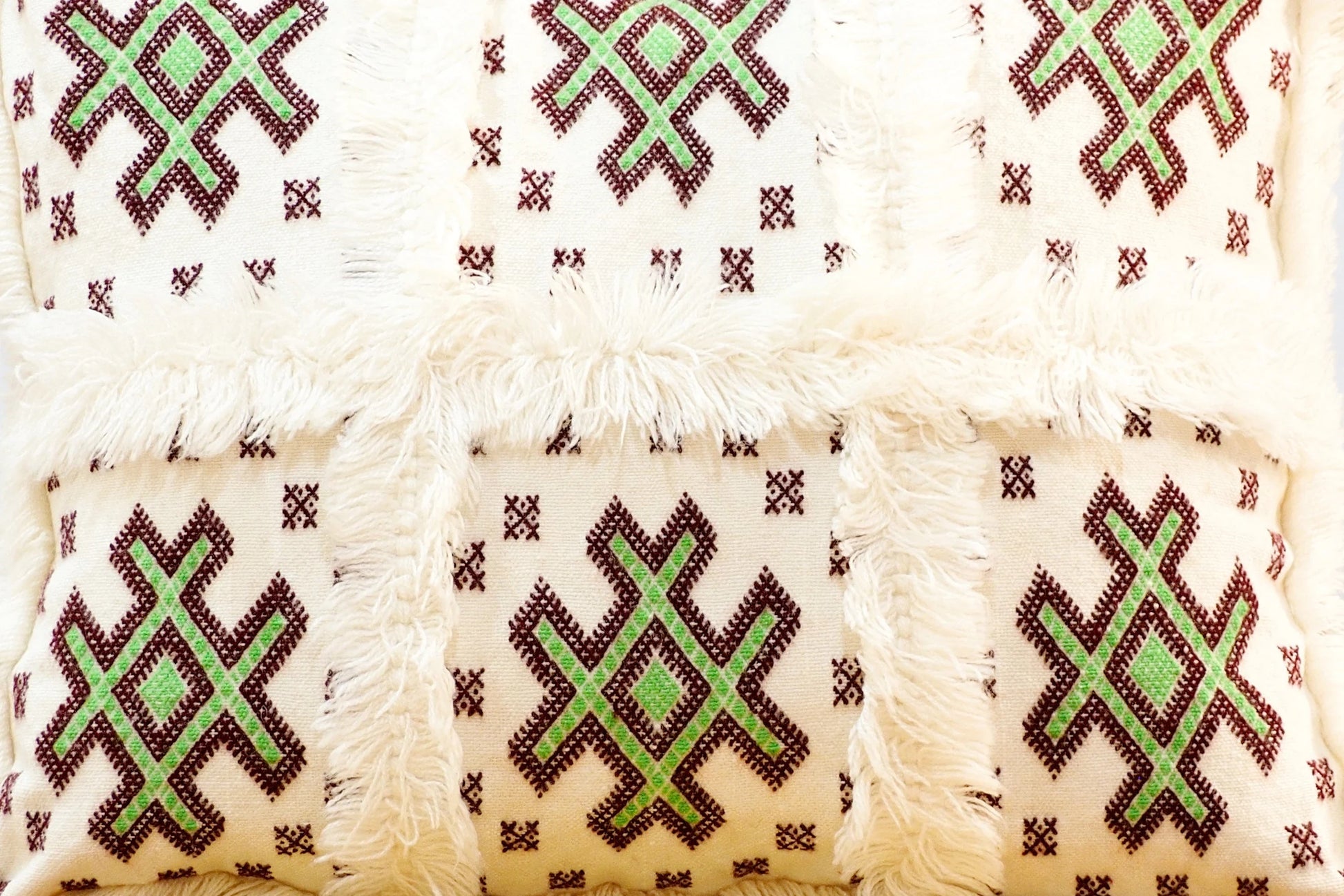 Handmade Moroccan Wedding Blanket Pillow Cover Handira Blanket Cushion Cover Wool Pillow Cover with Sequins