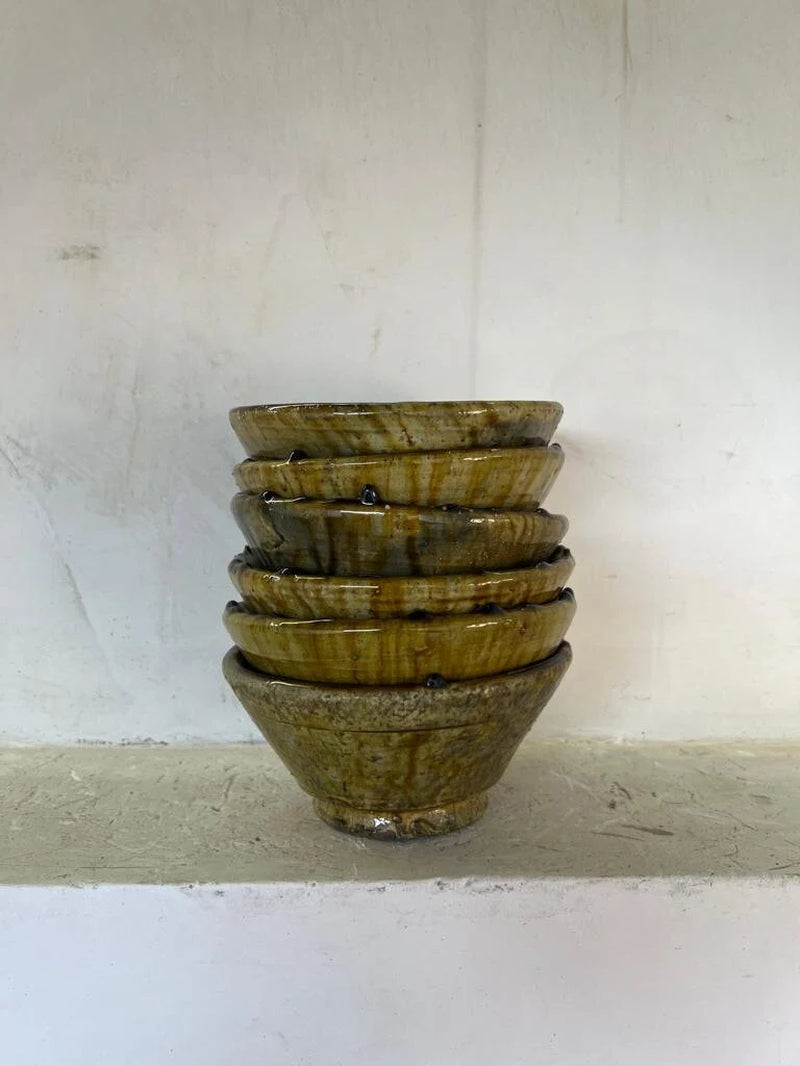 PROMOTION Set of 6 Moroccan Yellow Tamegroute Bowls