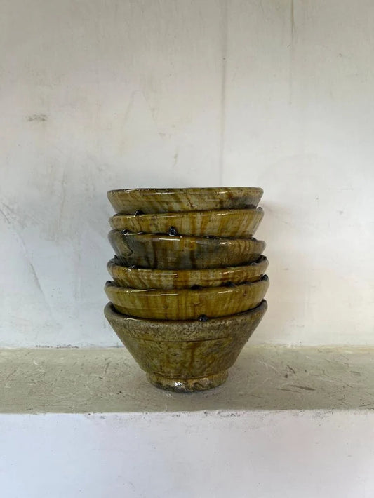 PROMOTION Set of 6 Moroccan Yellow Tamegroute Bowls