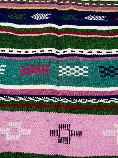 Cactus Silk Rug, Moroccan Cactus Silk Kilim Handmade .Cactus Silk Rug ,Sabra Carpet Berber Authentic Azilal Area Rug. Colorful Rug
