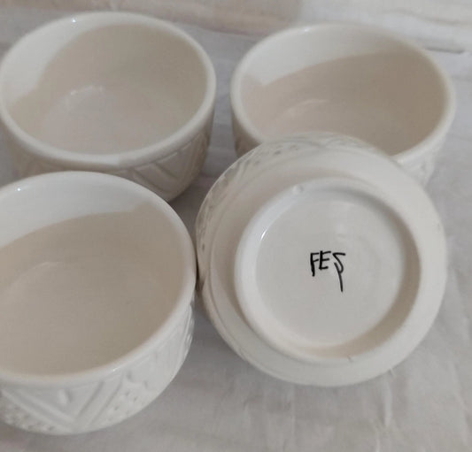 Set of 4 Handmade Moroccan Ceramic Soup,Salad Bowls - Small Ceramic Serving Pottery Bowl for Your Home & Kitchen - Handmade Decorative Gift