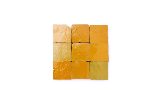 1 Square Foot Yellow Zellige Tile Moroccan Tile Handmade Square Fireplace Tile Backsplash Bathroom Wall Tile Canary Tile Zellij