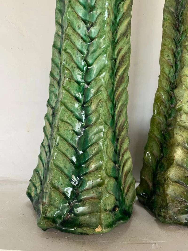 Natural Candle Holder, Green Candles Terracotta
