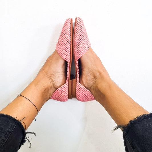 Ready to Ship, Raffia Shoes, Handmade Raffia Sandals, Raffia Flats, Morocca Shoes, Moroccan Babouch, Raffia Mules