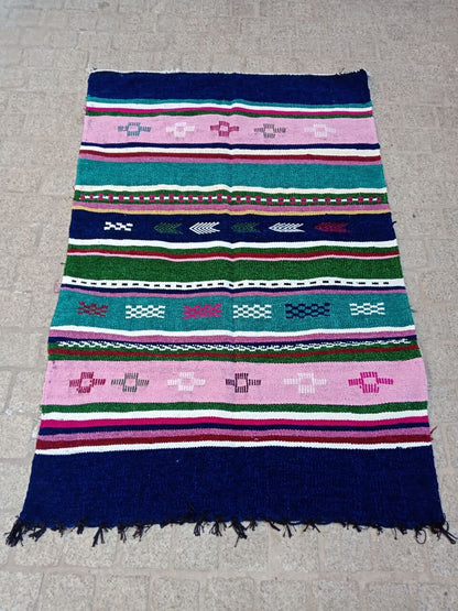 Cactus Silk Rug, Moroccan Cactus Silk Kilim Handmade .Cactus Silk Rug ,Sabra Carpet Berber Authentic Azilal Area Rug. Colorful Rug