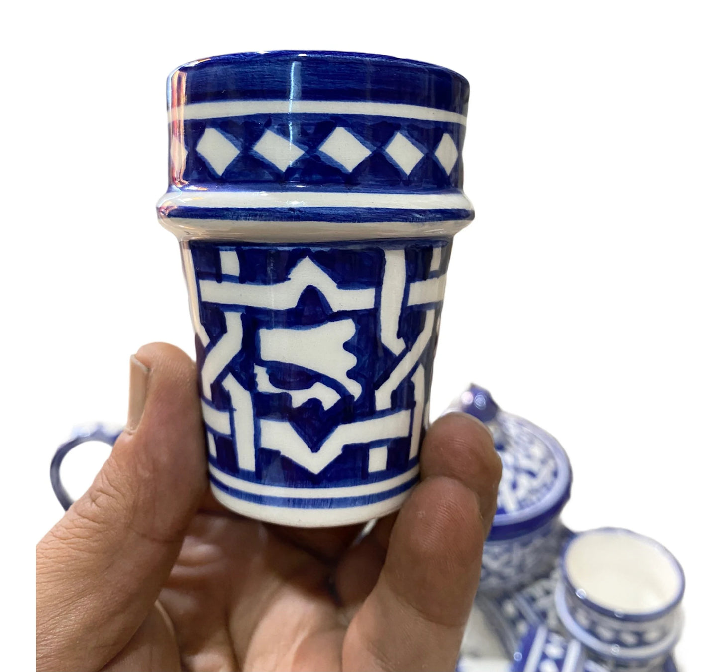 Moroccan Ceramic Tea Service, Handmade and Hand Painted. Moroccan Ceramic Tea Set Handmade and Hand Painted. Tea Sets. Ceramics
