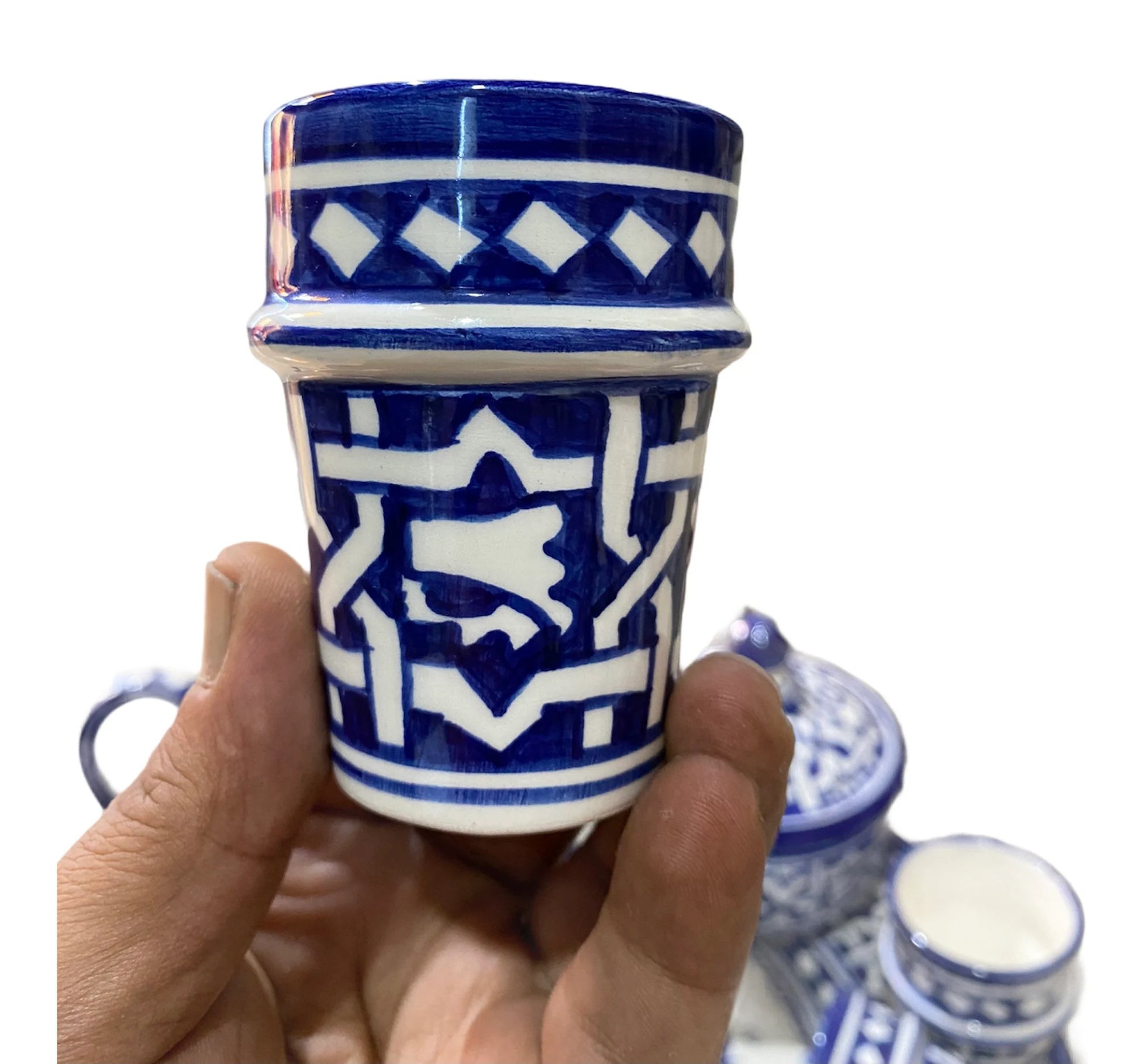 Moroccan Ceramic Tea Service, Handmade and Hand Painted. Moroccan Ceramic Tea Set Handmade and Hand Painted. Tea Sets. Ceramics