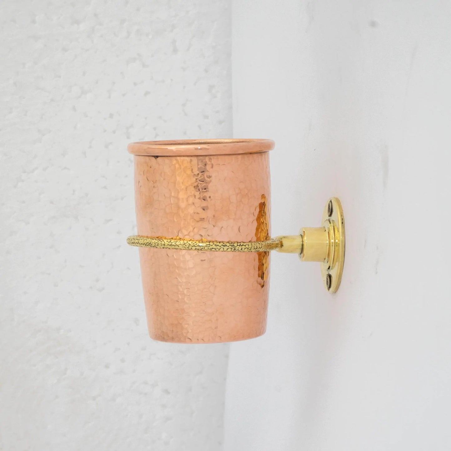 Unlacquered Copper Bathroom Toothbrush Holder, Wall Mount Toothbrush Cup