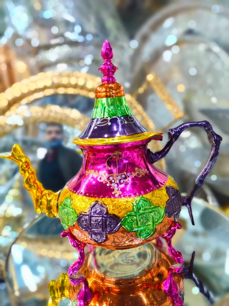 Moroccan Handmade Hand Painted Multicolor Tea Set