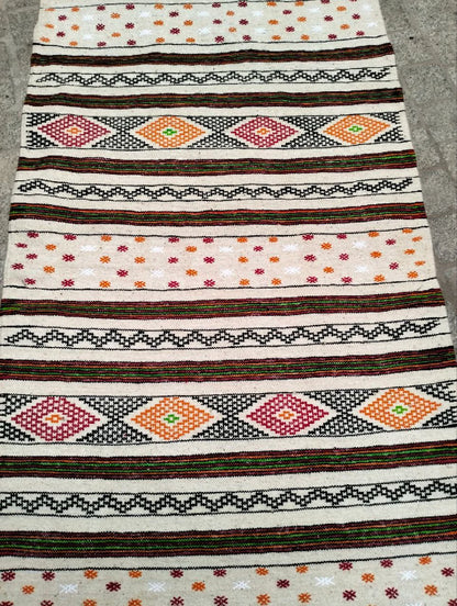 Moroccan Berber Rug. Moroccan Kilim Handmade Wool Rug. Authentic Azilal. Berber Runner . Cactus Silk Rug