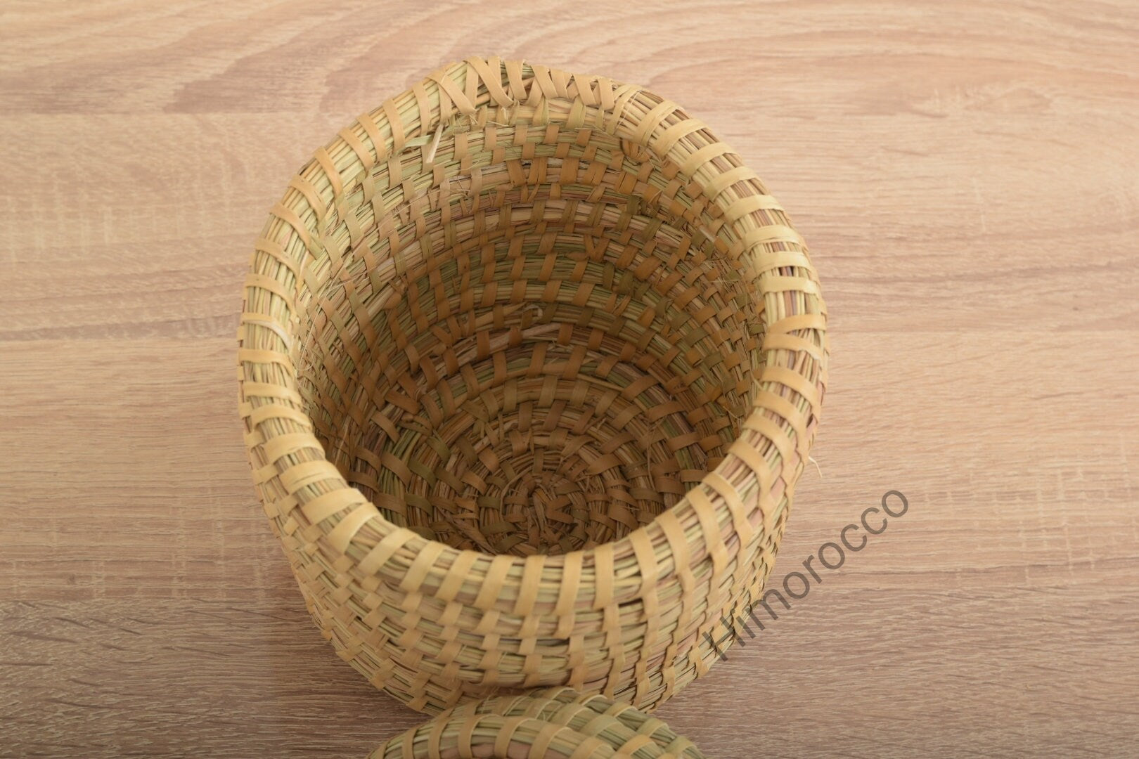 Panier En Paille Tressée Avec Couvercle - Panier Décoratif