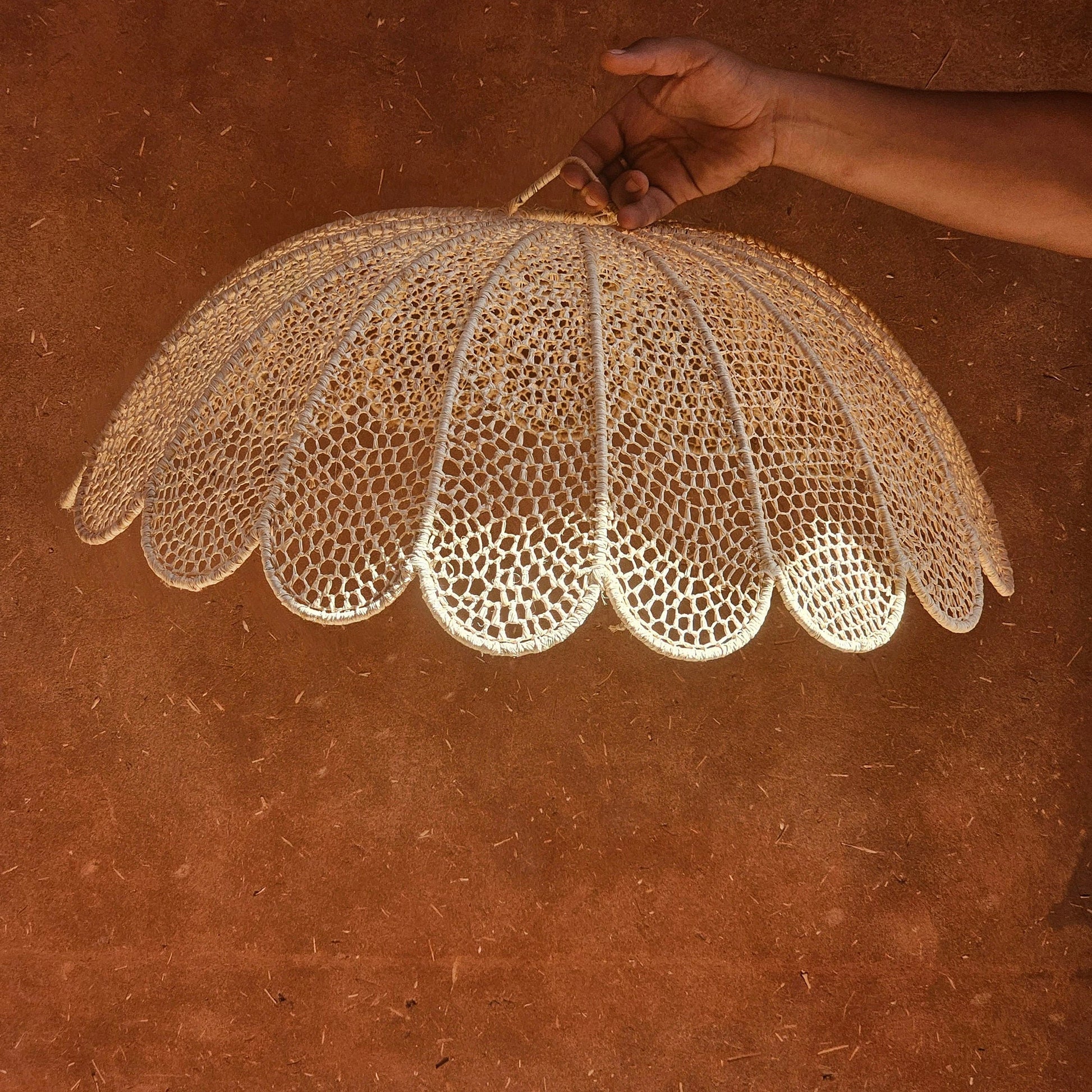 Raffia Pendant Light , Hanging Lamp Shade in Raffia