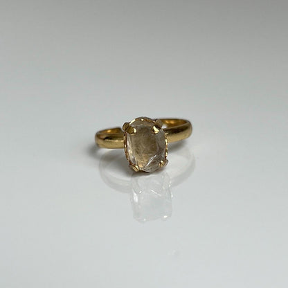 Green Fluorite Ring, Gold, Adjustable Ring, Crystal Ring, Green Fluorite Jewelry, Heart Chakra, Nickel-Free, Crystal Gift, Green Gemstone