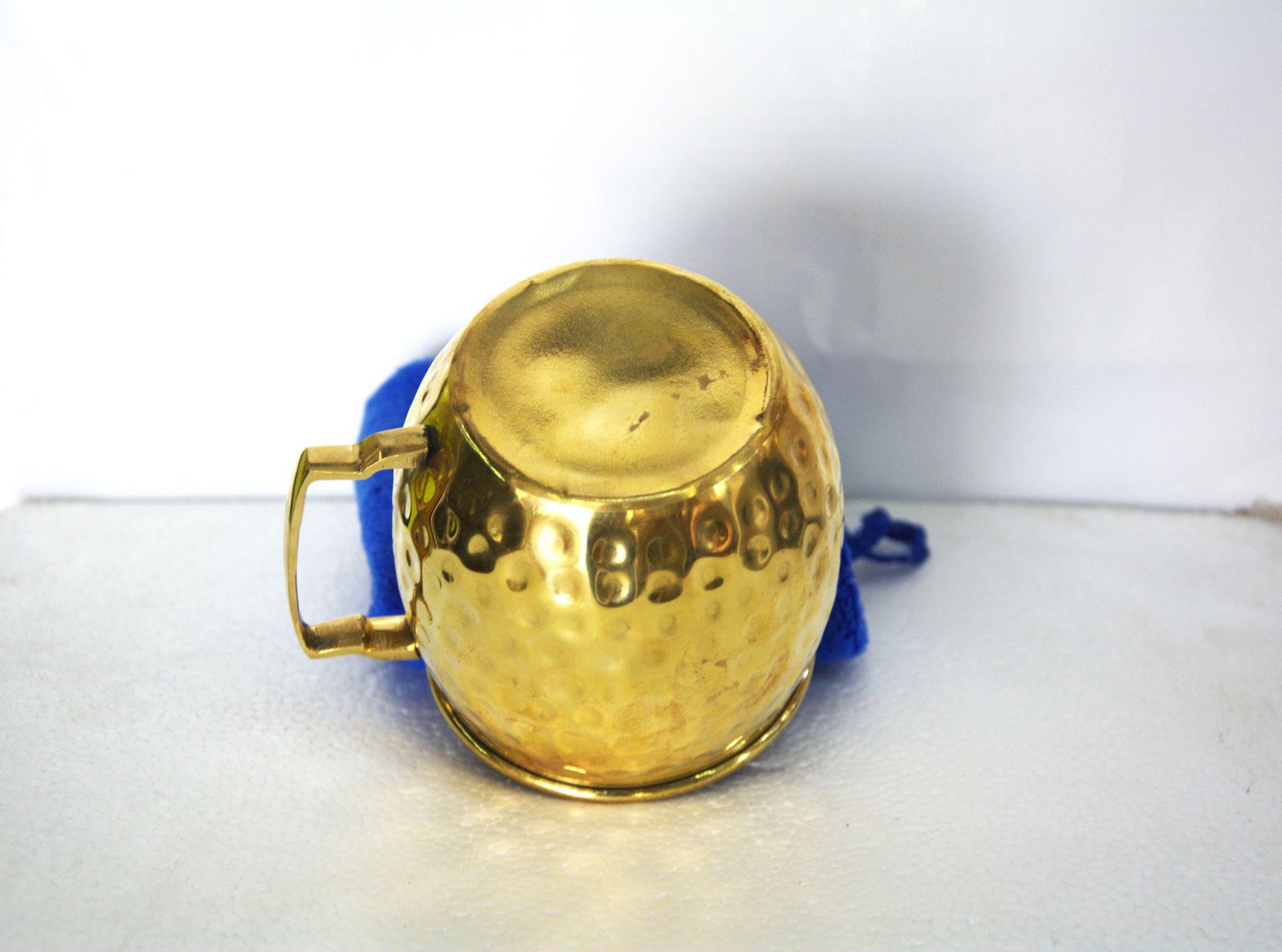 Set of 2 Hand-Hammered Brass Tumblers, Genuine Artisanal Copper Mug