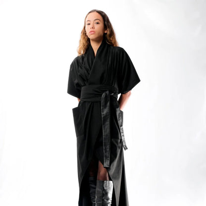 Nadia’S Dress Kimono Linen - Black