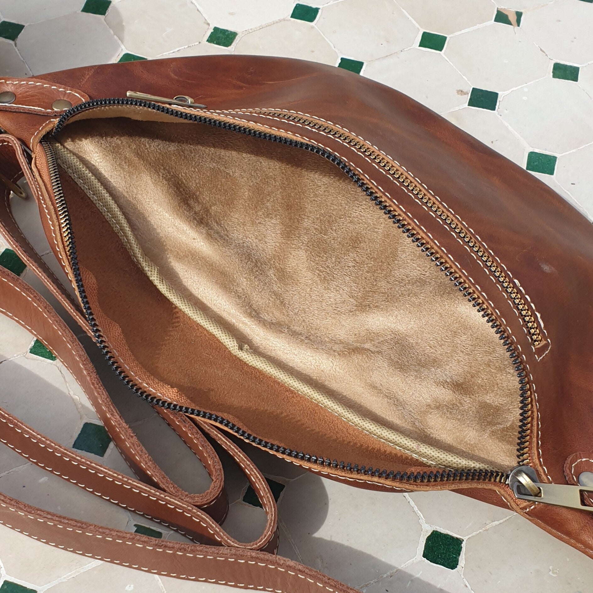 Vintage Brown Leather Fanny Pack Crossbody Women Belt Bag Sling Bag Waist Bag for Men