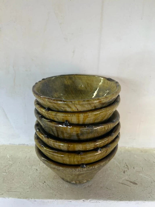 PROMOTION Set of 6 Moroccan Yellow Tamegroute Bowls