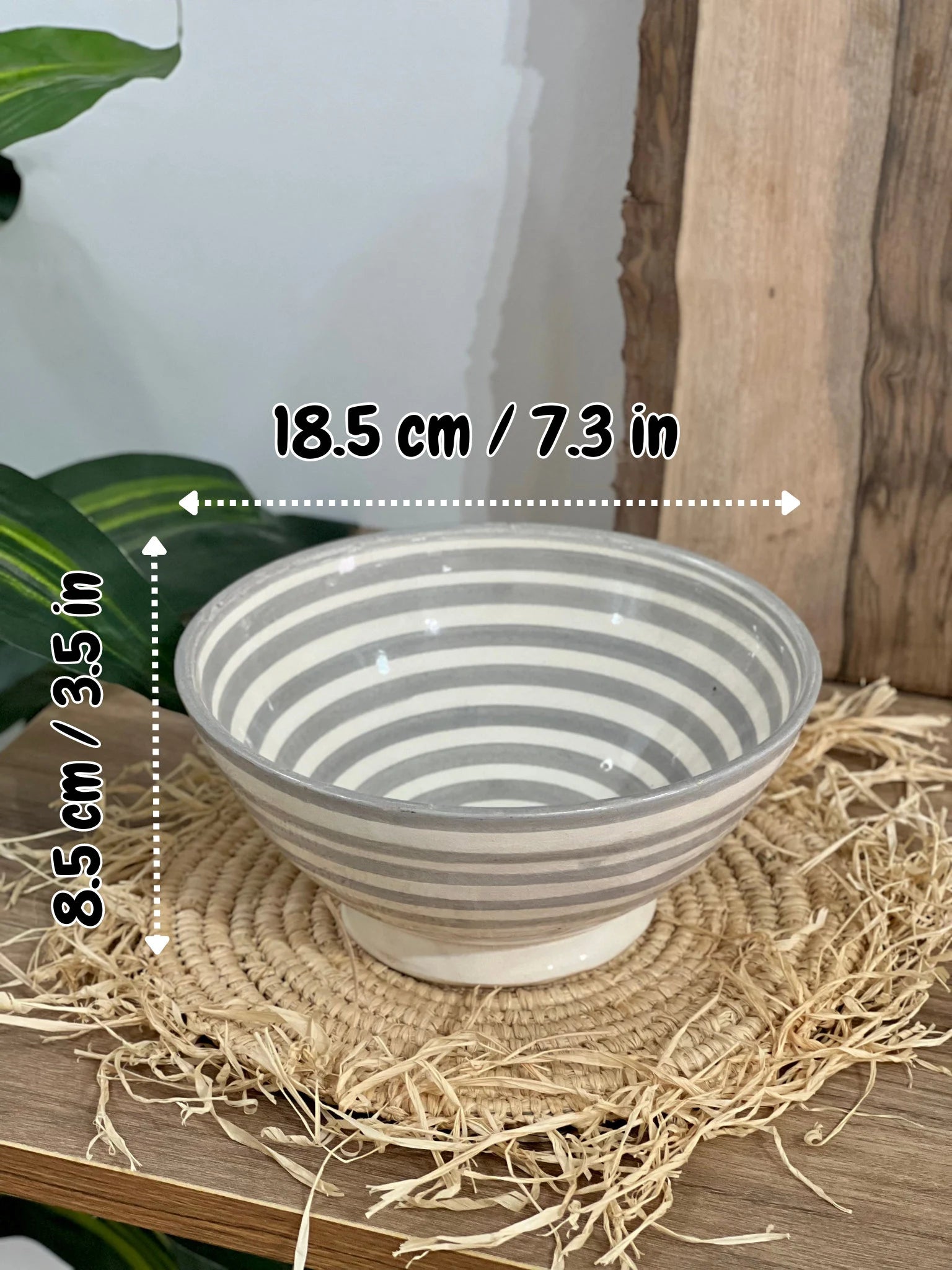 Handmade Ceramic Salad Bowl - (7.3In X 3.5In) - Pottery Bowl - Large Salad Bowl - Handpainted Bowl - Ceramic Fruit Bowl - Modern Tableware