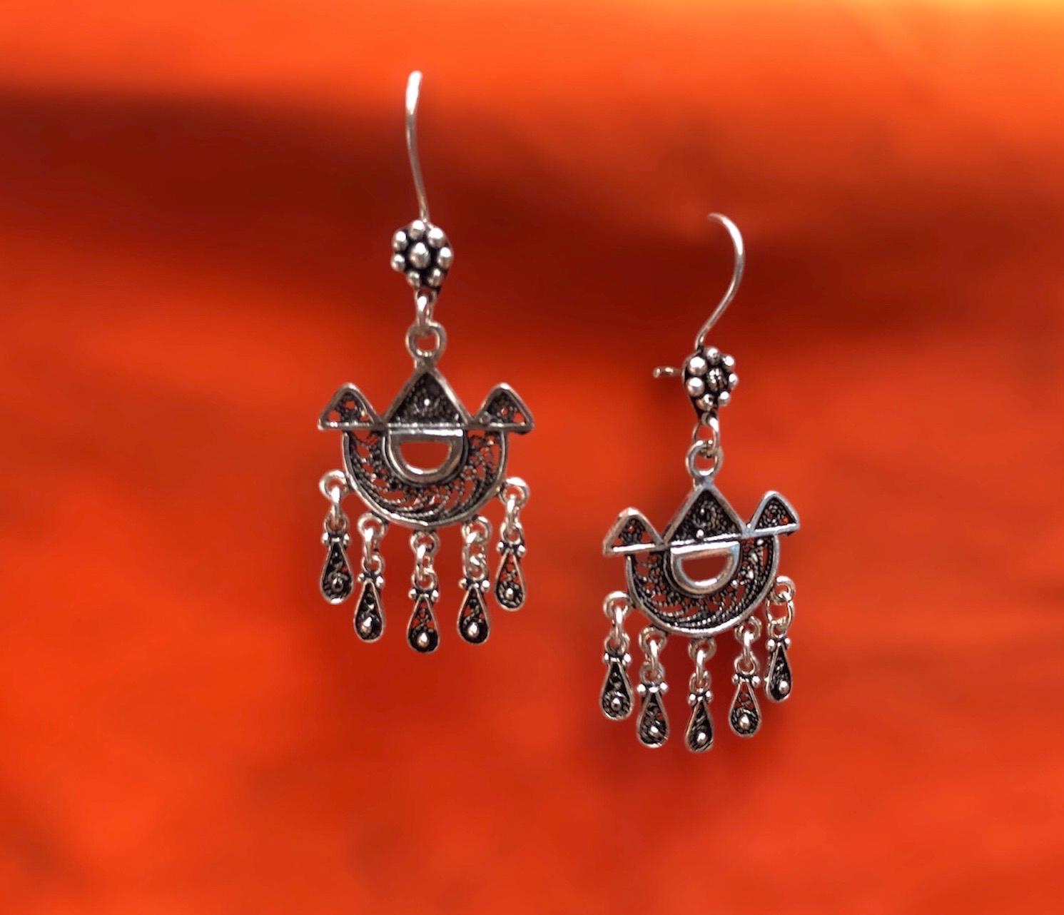 Handmade Silver Tuareg Earrings - Traditional Ethnic Jewelry, Tuareg Jewelry, Berber Earrings