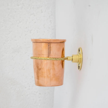 Unlacquered Copper Bathroom Toothbrush Holder, Wall Mount Toothbrush Cup