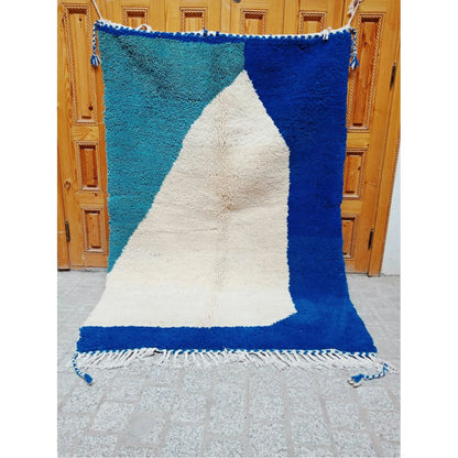 Beni Ourain Rug .Moroccan Azilal Rug Handmade Natural Wool,Berber Carpet Authentic Azilal Area Rug