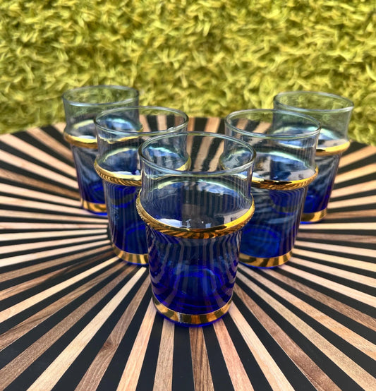 Set of 5 Moroccan Beldi Glasses Handmade