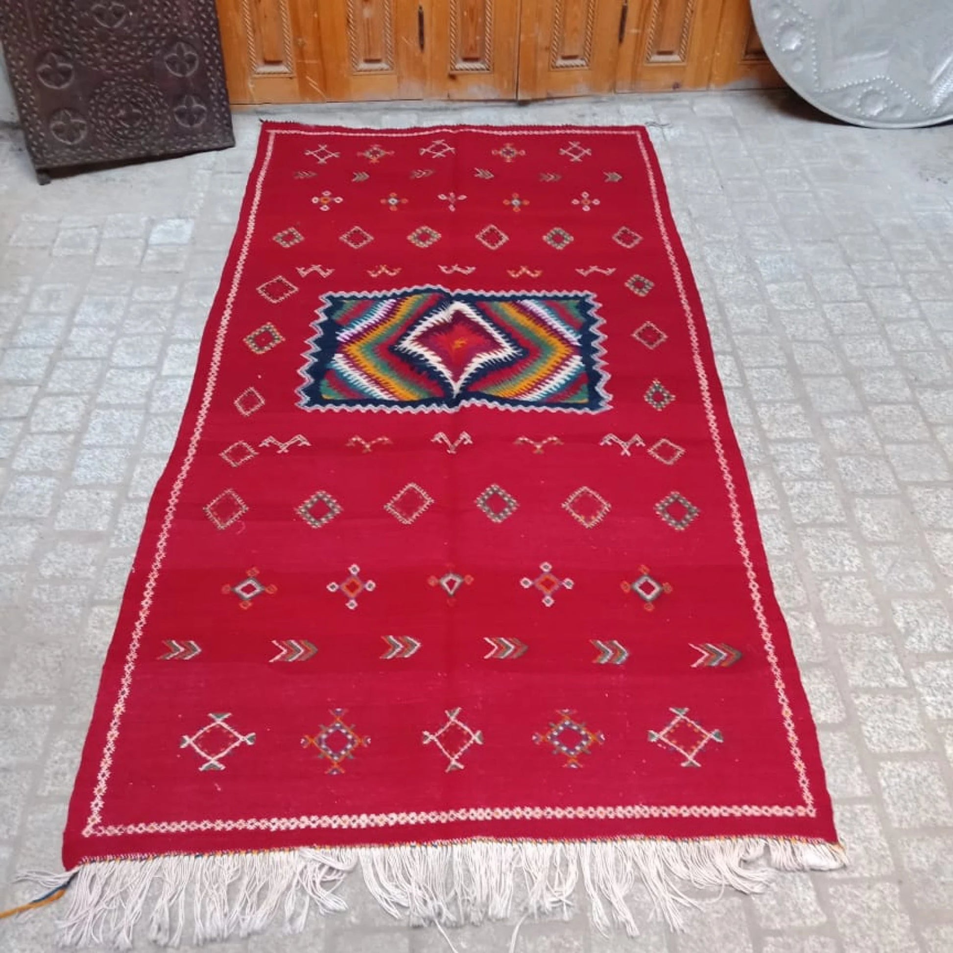 Moroccan Akhnif Rug, Berber Akhnif Kilkm, Handmade Wool Rug, Authentic Azilal