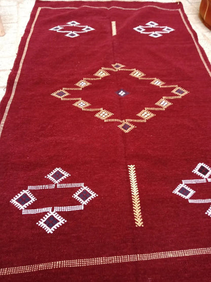Cactus Silk Rug - Moroccan Cactus Silk Kilim Handmade .Cactus Silk Rug ,Sabra Carpet Berber Authentic Azilal Area Rug. Colorful Rug