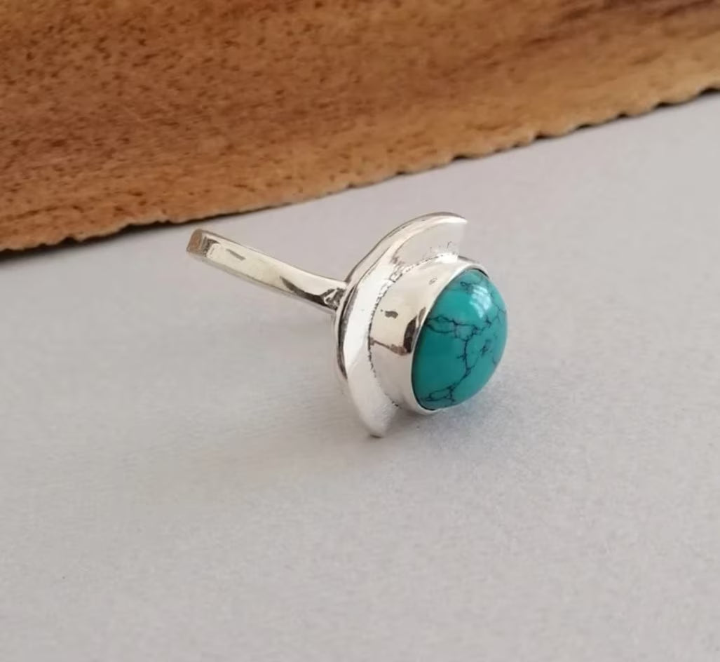 Modernist Turquoise Sterling Silver Ring