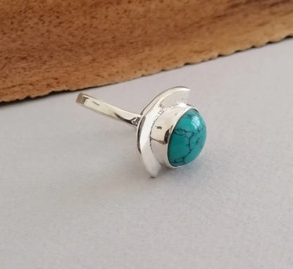 Modernist Turquoise Sterling Silver Ring