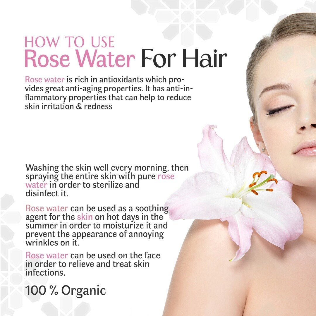 Moroccan Pure Rose Water - 100% Natural - Jardin De Roses - Floral Spiritual Rose Water 100Ml