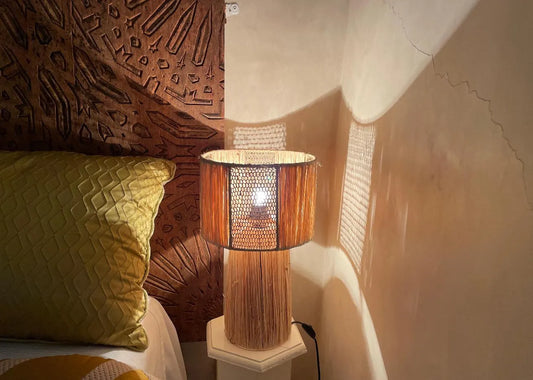 Raffia Natural Raffia Lamp, Raffia Lampshade, TABLE LAMPSHADES Moroccan Handmade in Rattan,Lamp