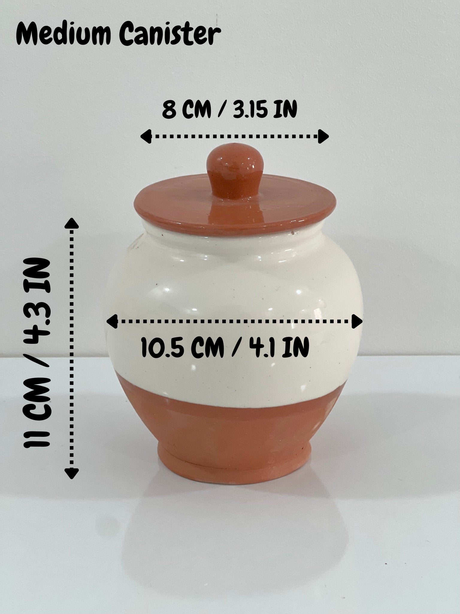 Handcrafted Pottery Kitchen Canisters, Set of 3 Elegant Storage Jars with Unique Half-White and Half-Natural Finish.