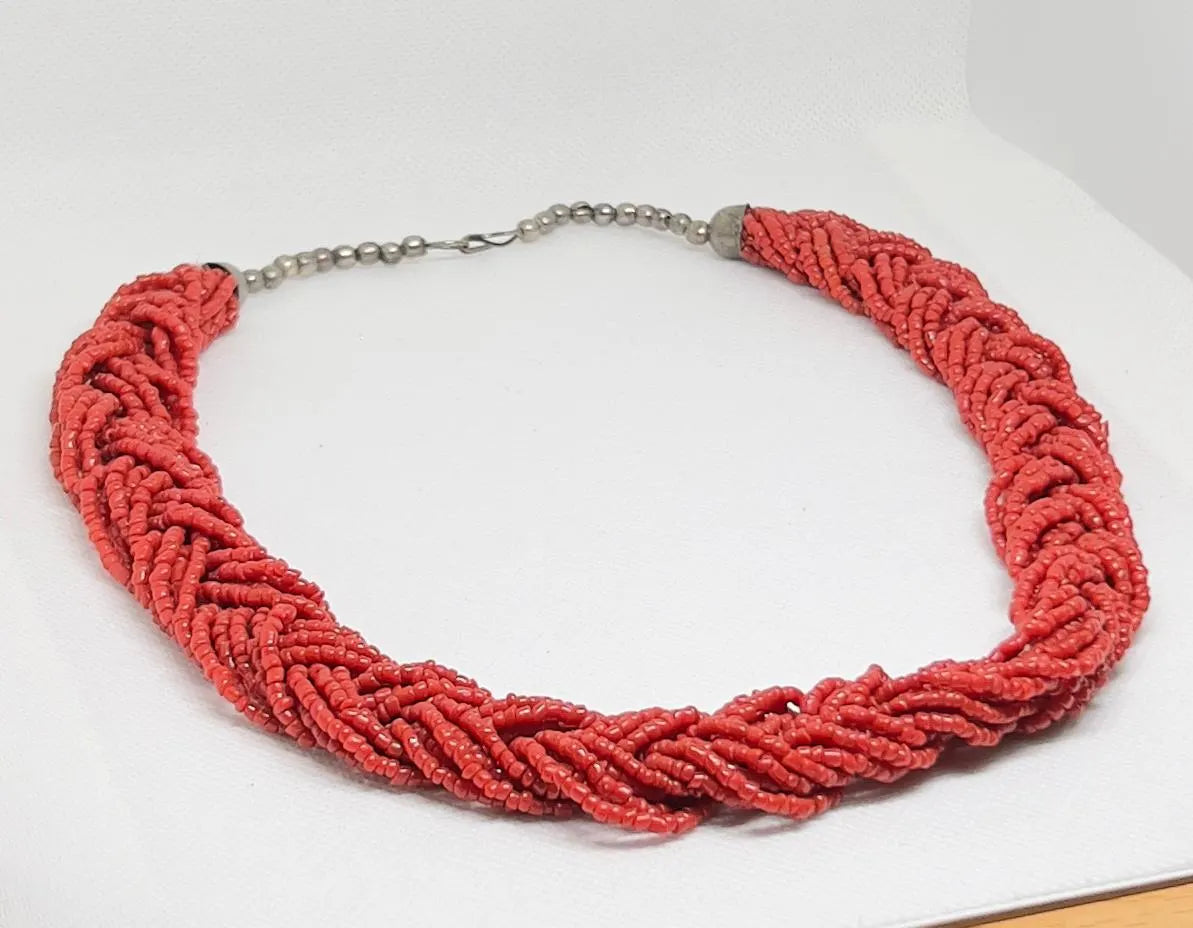 Handmade Berber Coral Necklace, Antique Red Coral Beads Necklace, Tribal Ethnic Necklace, Gift for Her