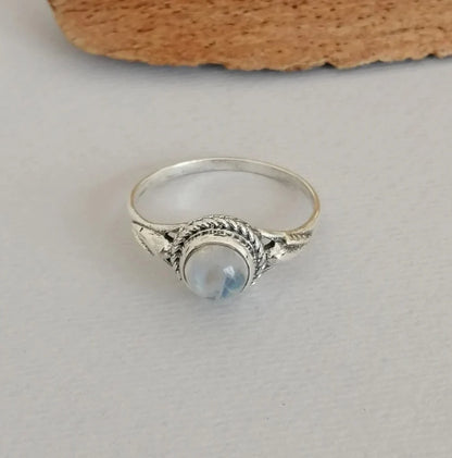 Delicate Sterling Silver and Moonstone Ring
