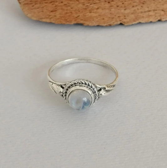 Delicate Sterling Silver and Moonstone Ring