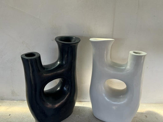 Terracotta Deco, Stucco Pottery Decoration, Natural Deco Black&White