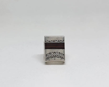Vintage Berber Sterling Silver Ring, Handmade Tuareg Ring Silver Sterling with Sahara Ebony Wood, Moroccan Jewelry, Gift for Him Size 11 US