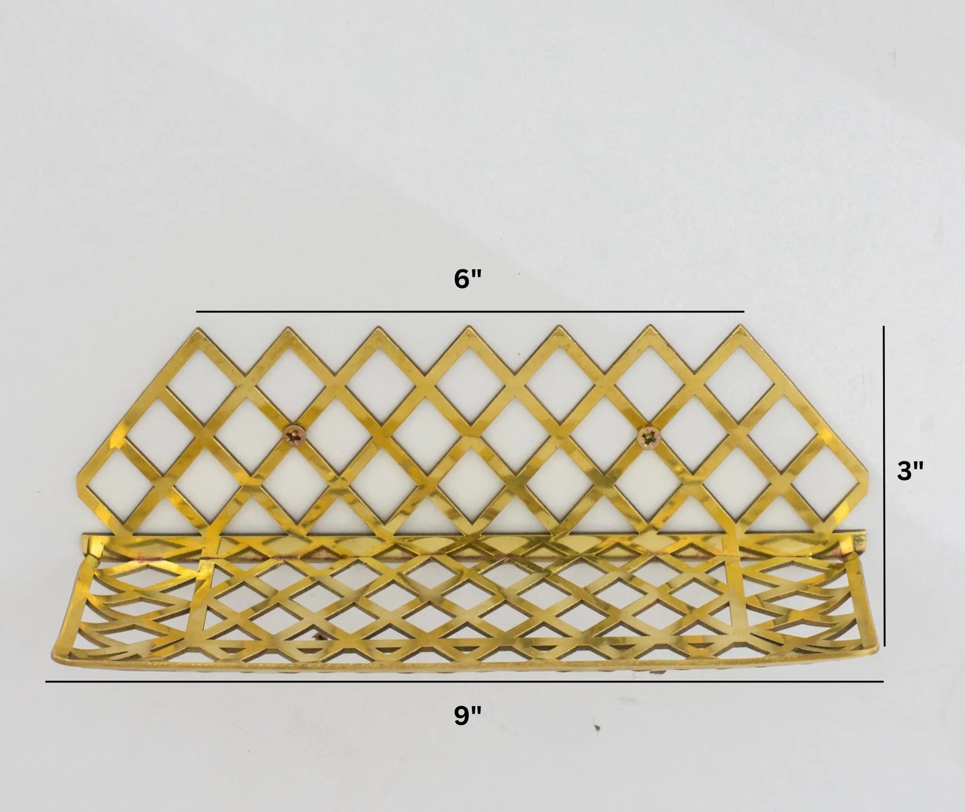 Unlacquered Brass Wall Shelf for Shower, Brass Floating Grid Shelf, Shower Draining Shelf