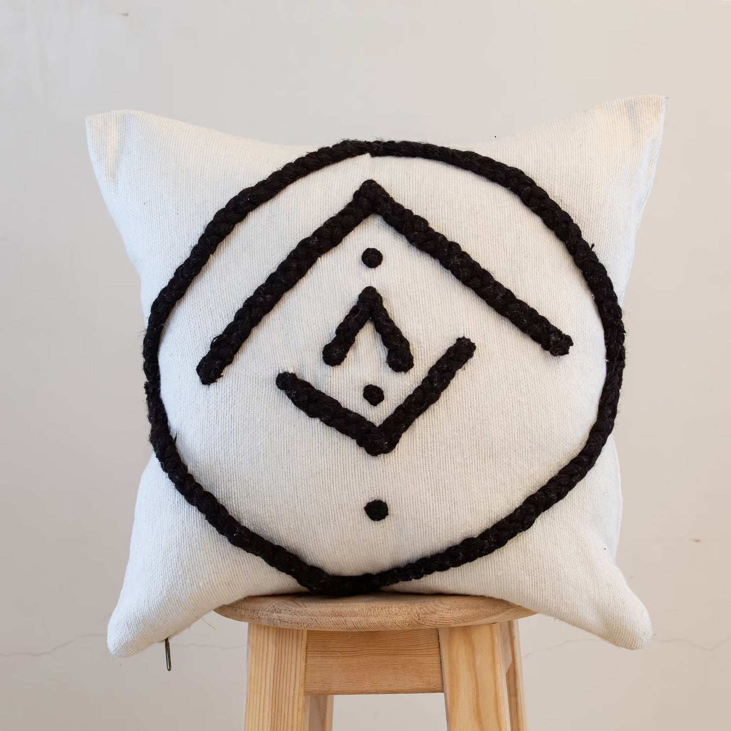 White and Black Moroccan Decorative Pillow - Handmade Pillow -Livingroom Pillow - Bedroom Pillow - Custom Pillow