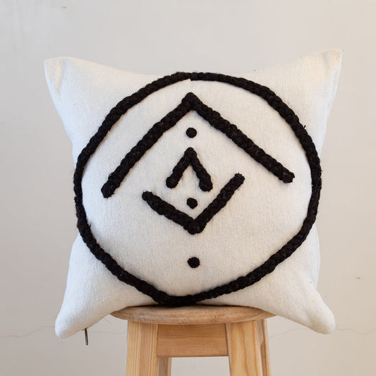 White and Black Moroccan Decorative Pillow - Handmade Pillow -Livingroom Pillow - Bedroom Pillow - Custom Pillow