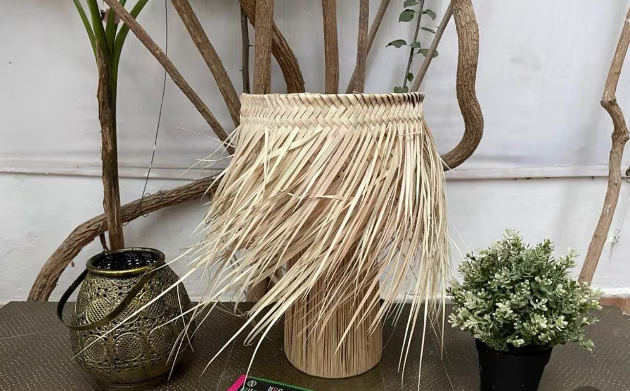 Moroccan Handmade in Rattan,Lamp Raffia Natural Raffia Lamp,Table LAMPSHADES