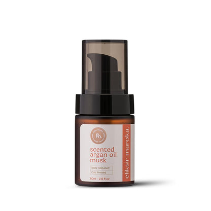 Eliksir Maroka Fragrant Argan Oil–100% Pure Moroccan Oil with Musk Scent for Skin, Hair, and Nails Hydrating with Vitamin E Fatty Acid 60 ML
