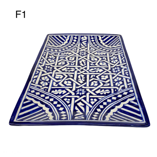 Handmade Ceramic Cake Dish from Fes (Morocco)/ Rectangular Tray / Rectangular Tray.